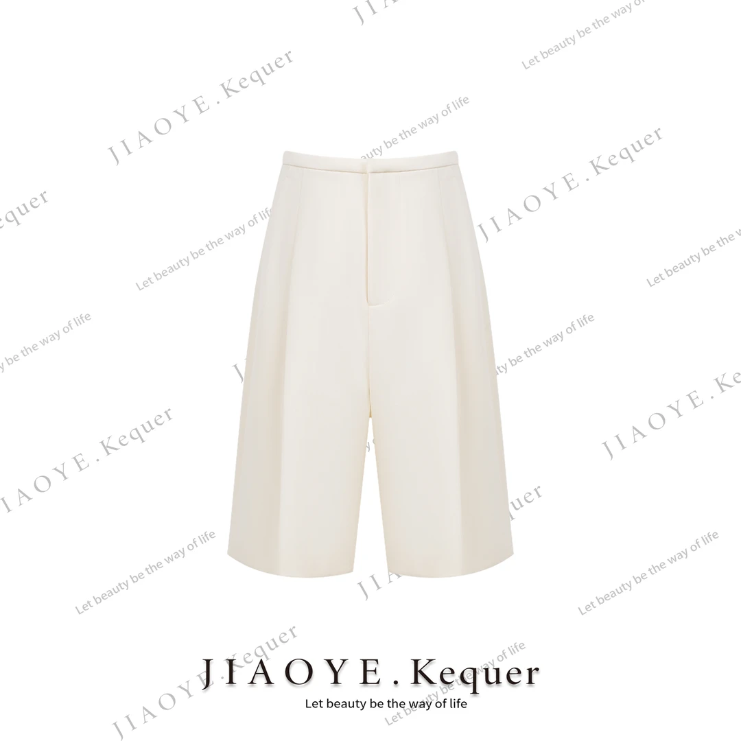 JiaoyeKequer【现货】气质短裤时尚显瘦舒适阔腿休闲中裤 Z7778