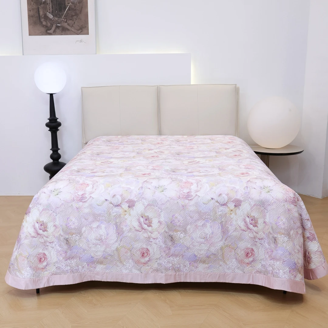 林小花【印花单面床盖】绗缝夹棉机洗秋冬款