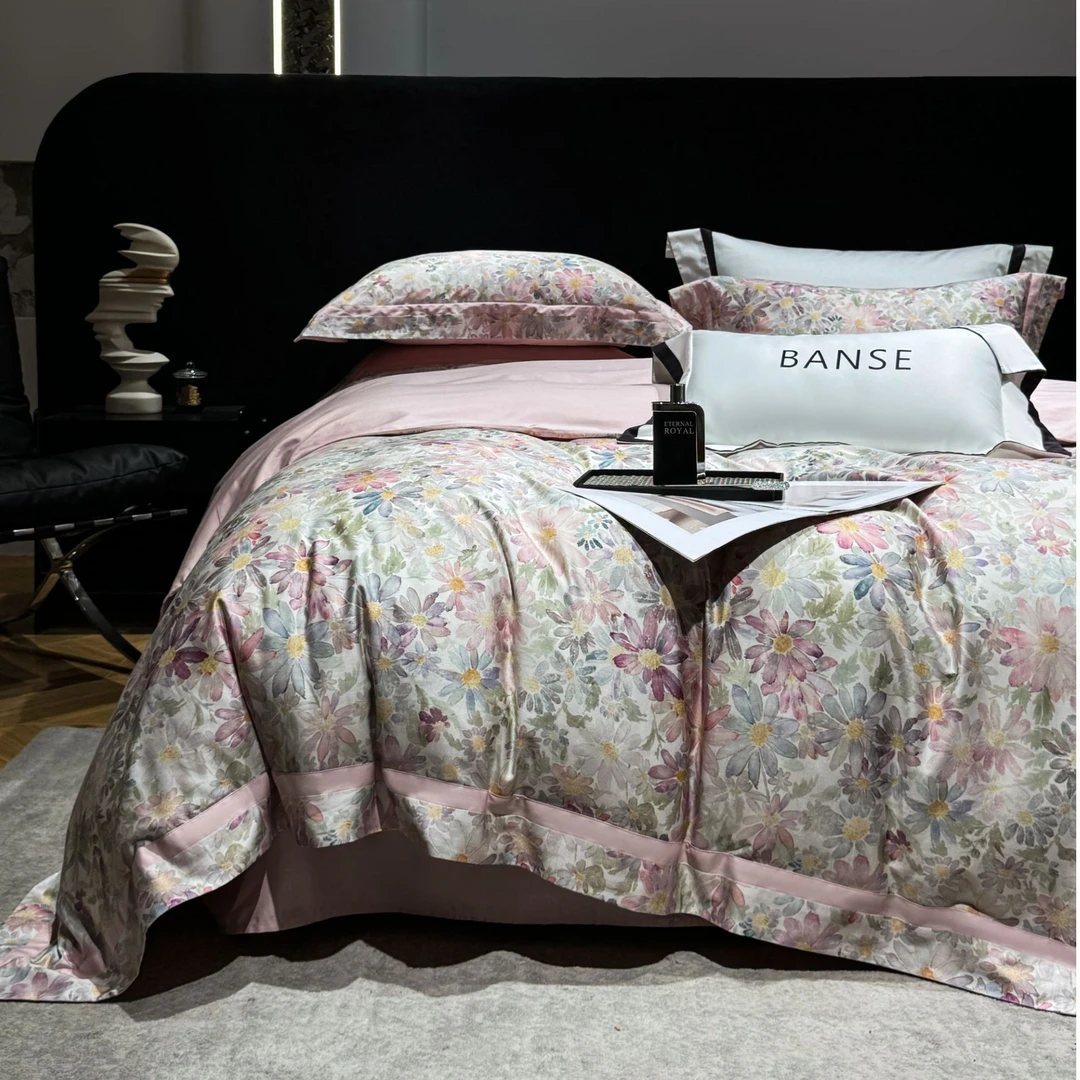 林小花【艾莉卡】四件套欧式轻奢款全棉印花床单款床上四件套水洗