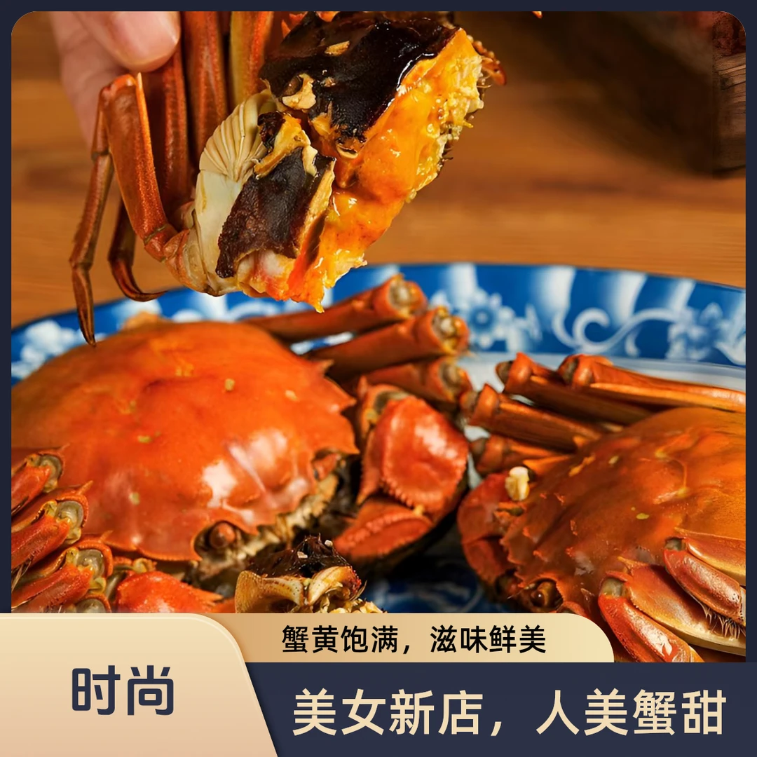 【活蟹】静静 大闸蟹 全母2.5-2.8两 8只去绳足重现货生鲜礼盒螃蟹