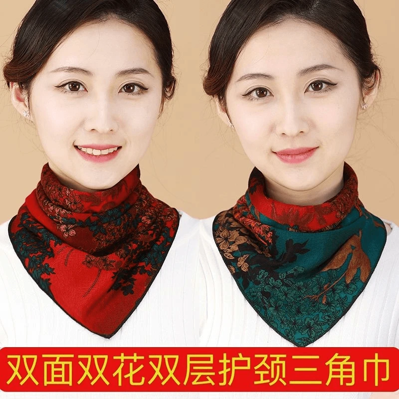 【双面双花三角巾】新芳同款百搭护颈围脖保暖围巾韩版装饰假领春
