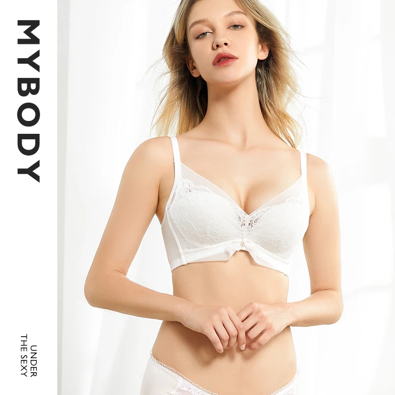 商场同款MYBODY内衣女3/4 厚杯小胸聚拢无钢圈透气文胸