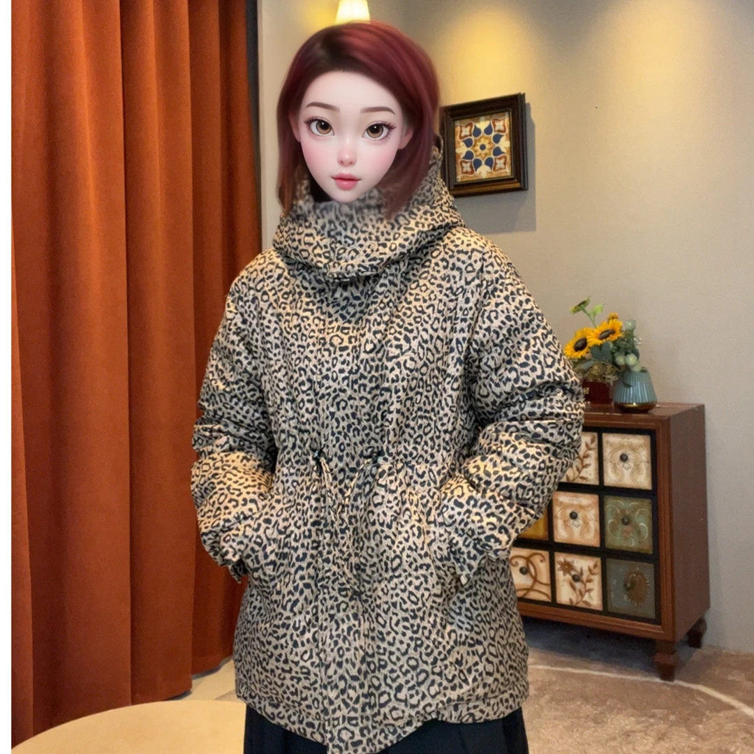 【NAM RAN】 【豹纹】加厚休闲短款羽绒服231018