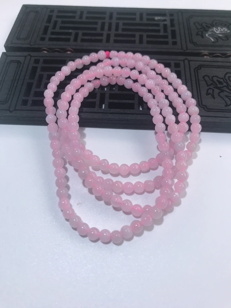 天然翡翠Ａ货冰种紫罗兰粉紫圆珠项链珠链可做手串手链卡3.8mm