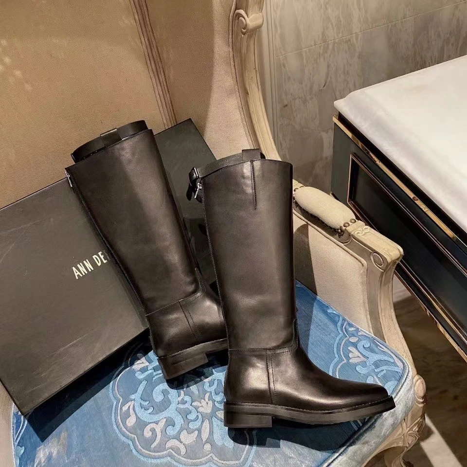 【安安专属】ANN经典骑士靴粗腿过膝靴时尚女高筒靴英伦风机车靴