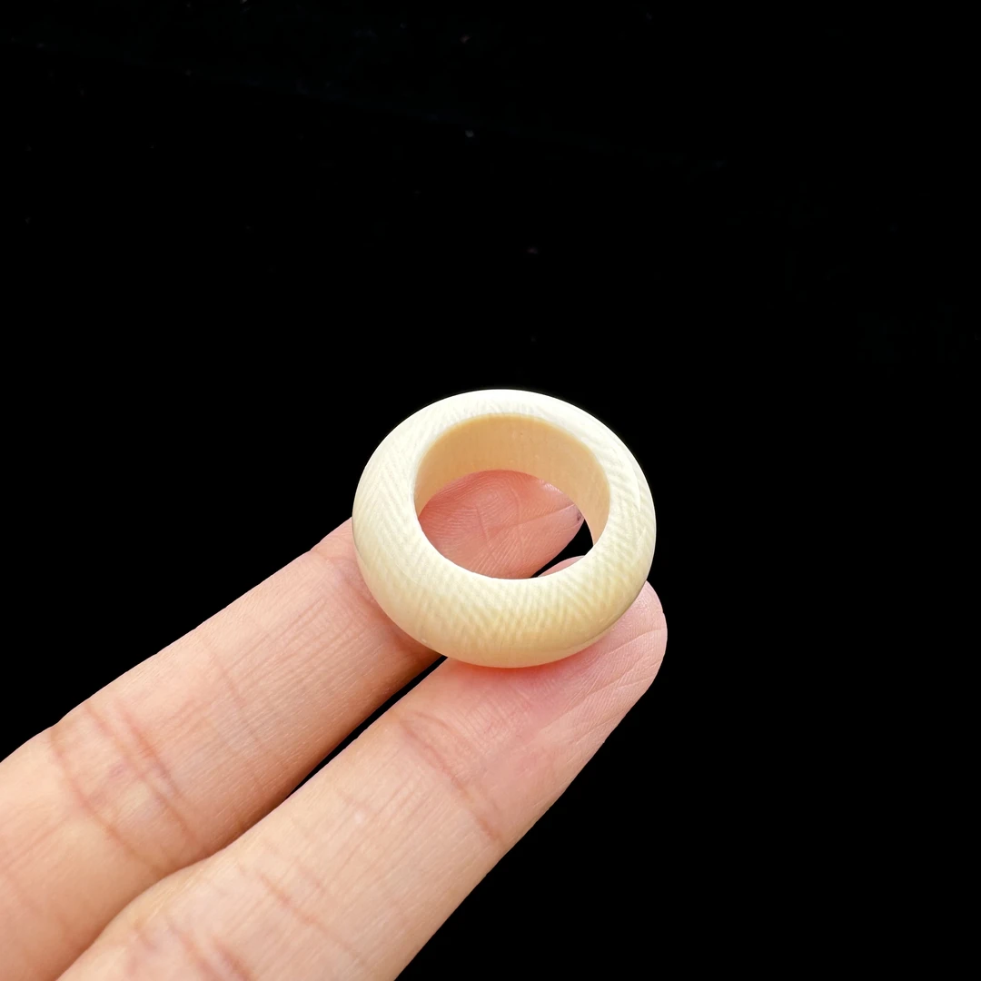 P5393-T193天然猛犸牙圈圈内径14.4mm支持鉴定 假一罚四