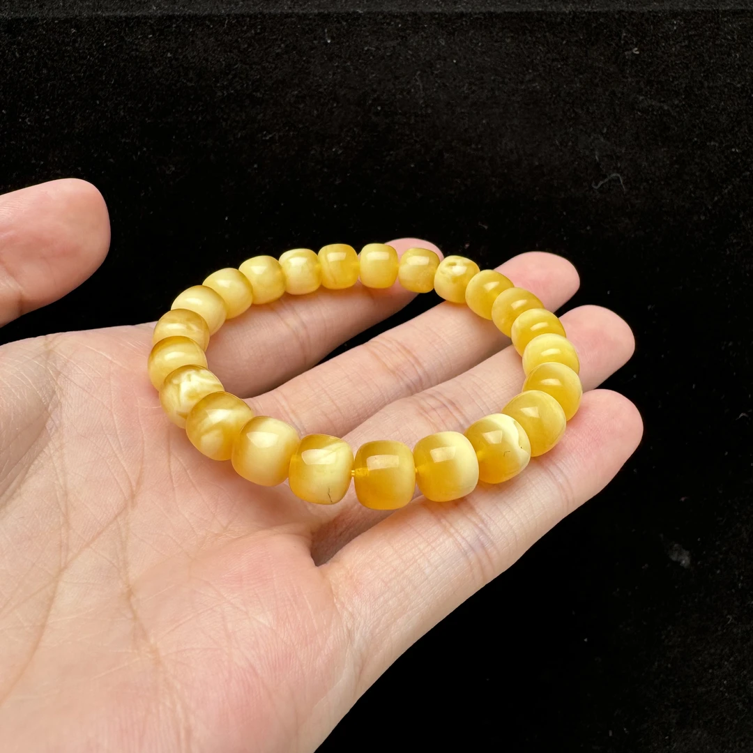 M2877【精工归圆老型9*8mm】天然蜜蜡手串北京抖音基地先鉴后发