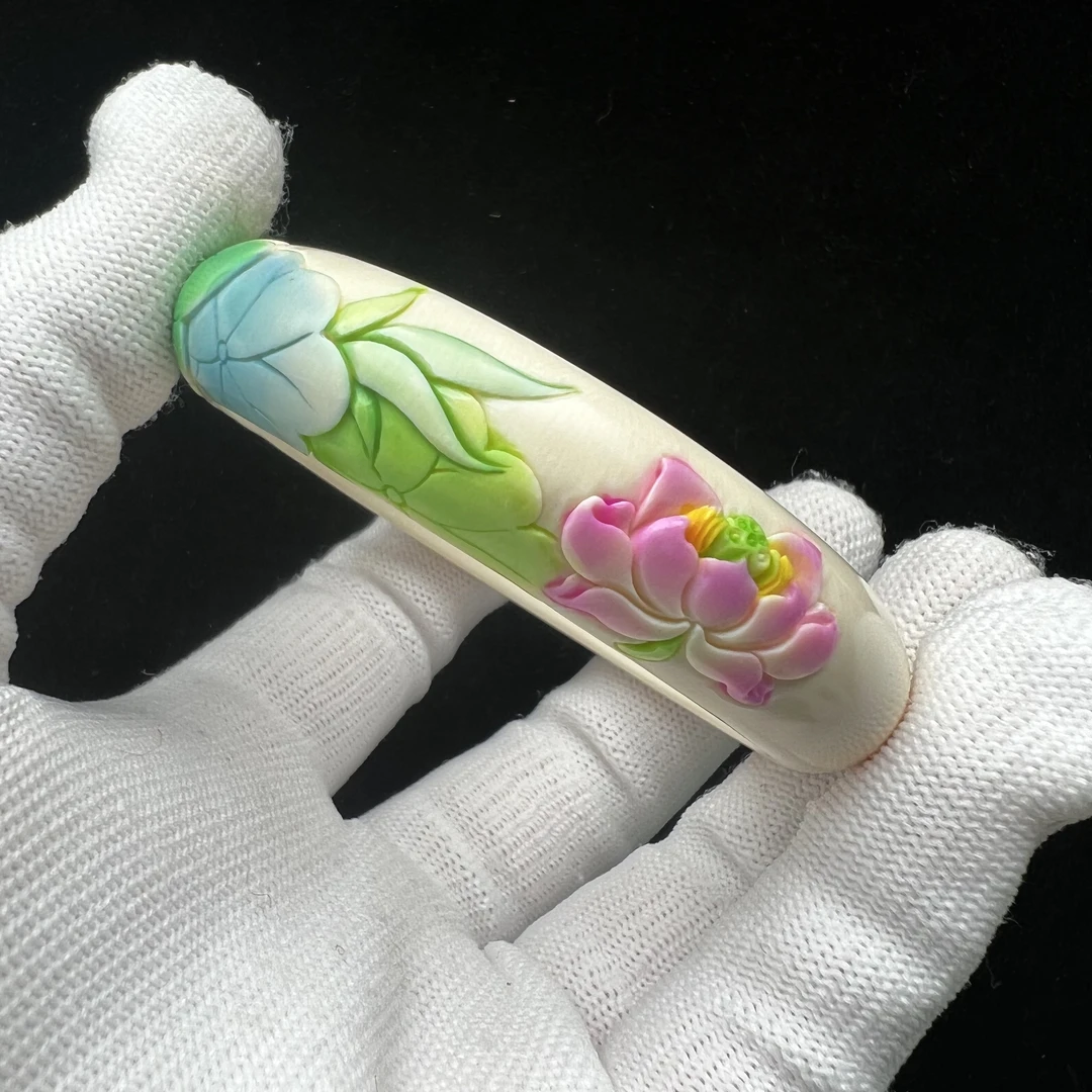 U2046天然猛犸牙 彩绘手圈 57.7*15mm 支持鉴定 假一罚四