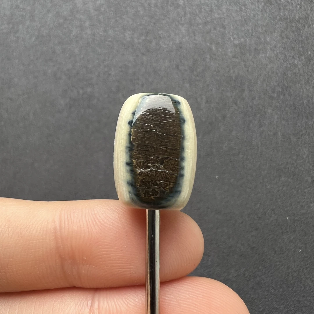 D1732天然猛犸牙蓝眼睛单株13.5*18.5mm支持复检假一罚四