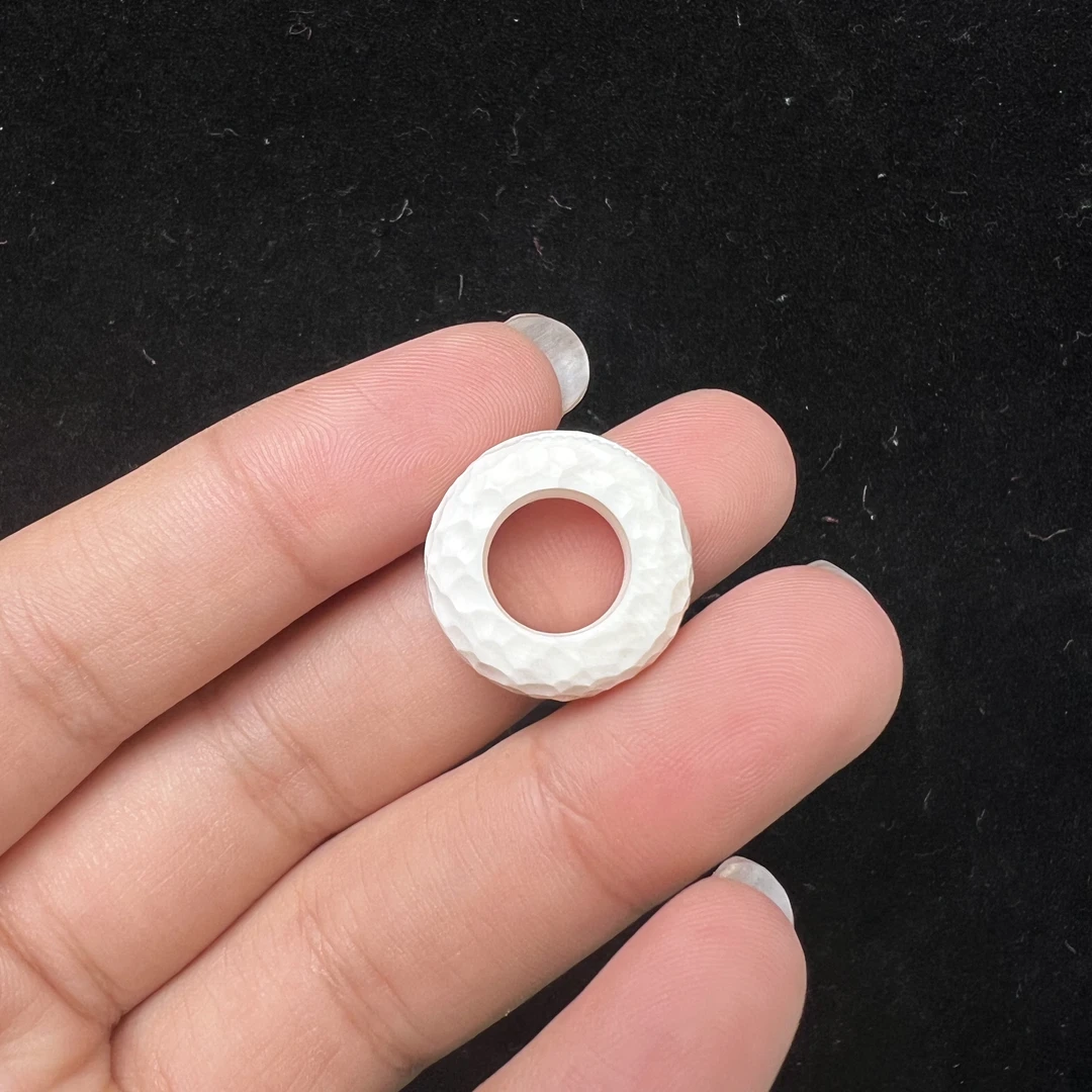 D2451天然猛犸牙 跑环圈圈 内径 9.3mm 支持复检假一罚四