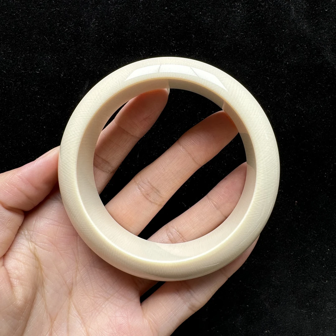 F1484天然猛犸牙手圈 60mm支持鉴定 假一罚四