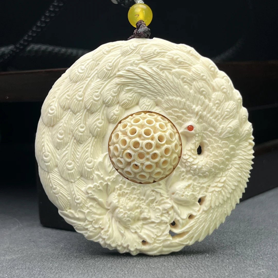 H2518天然猛犸牙 雕刻牌 54*10mm支持鉴定 假一罚四