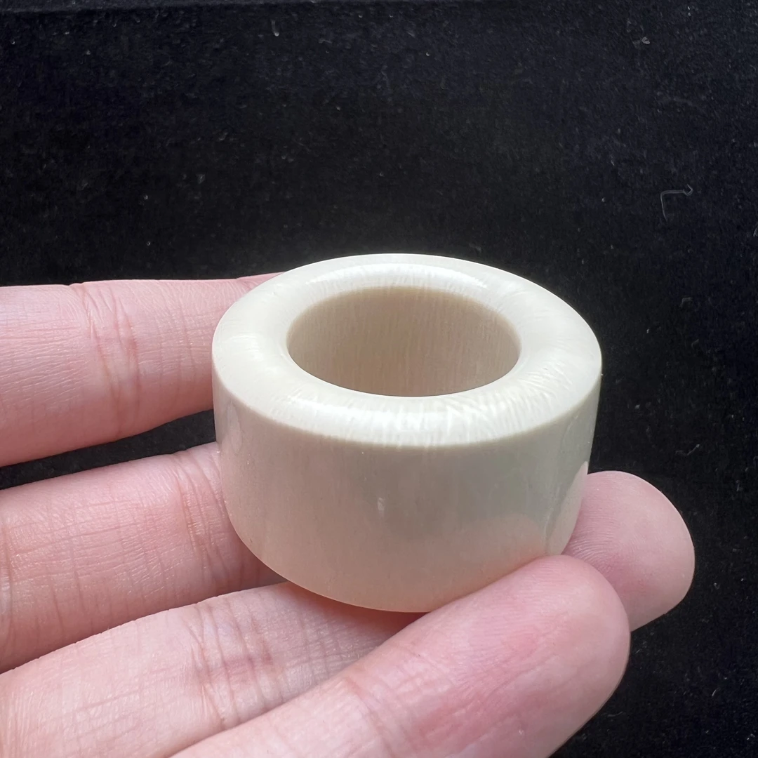 P8010 天然猛犸牙 扳指 内径21.7mm 支持复检假一罚四