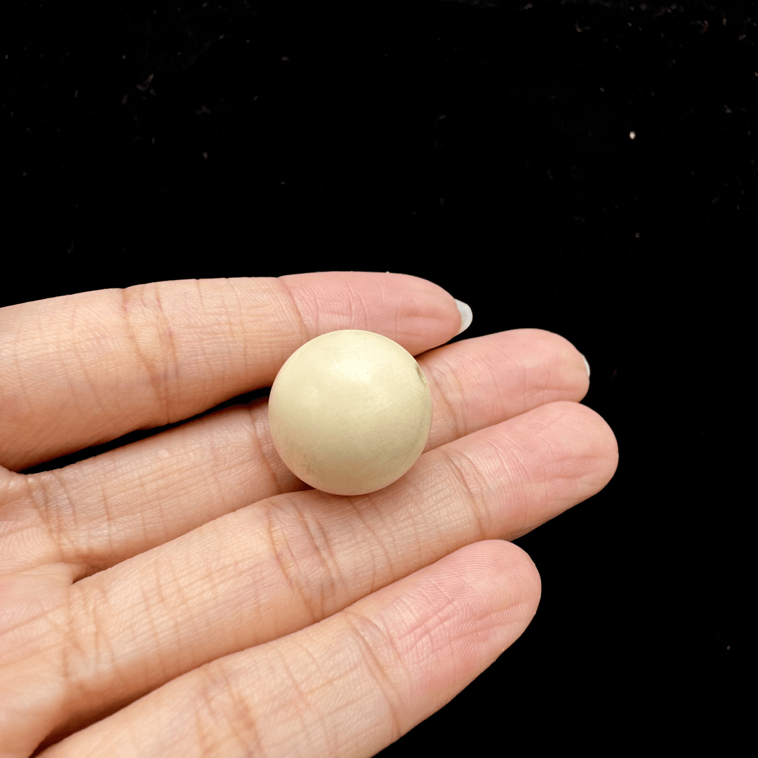 N1203天然猛犸牙圆珠17.5 mm支持鉴定 假一罚四