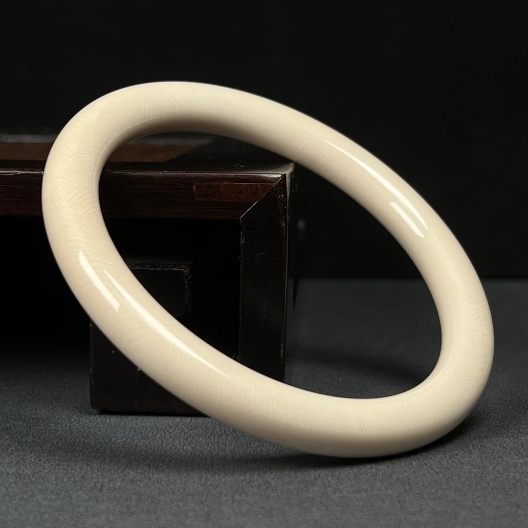 U2083天然猛犸牙 10mm圆条手圈 73+mm支持鉴定 假一罚四