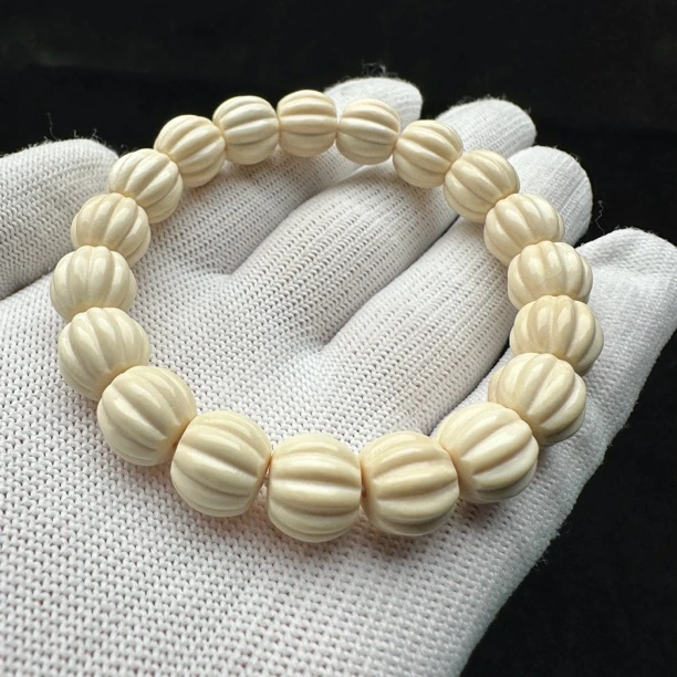 Q1245天然猛犸牙 南瓜单圈 10.7*9.8mm支持鉴定 假一罚四