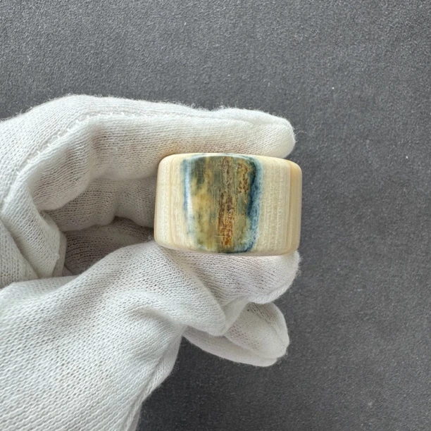 S2456天然猛犸牙21.2mm扳指 支持鉴定 假一罚四