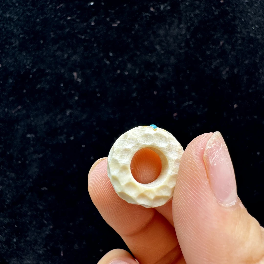 A1763-T176天然猛犸牙跑环 7.8mm 支持鉴定假一罚四