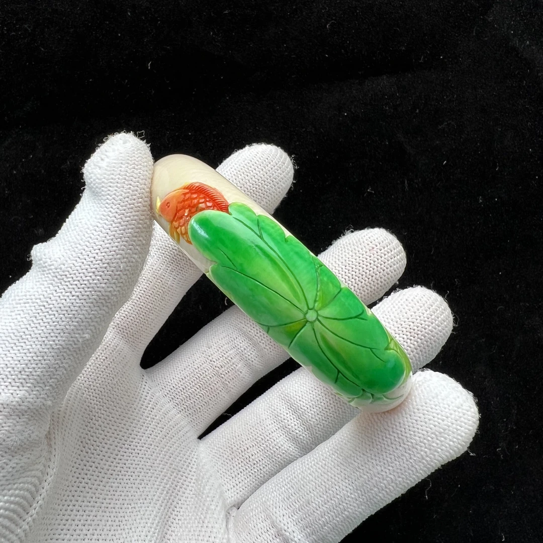 U2042天然猛犸牙 彩绘手圈 55.8*15mm 支持鉴定 假一罚四