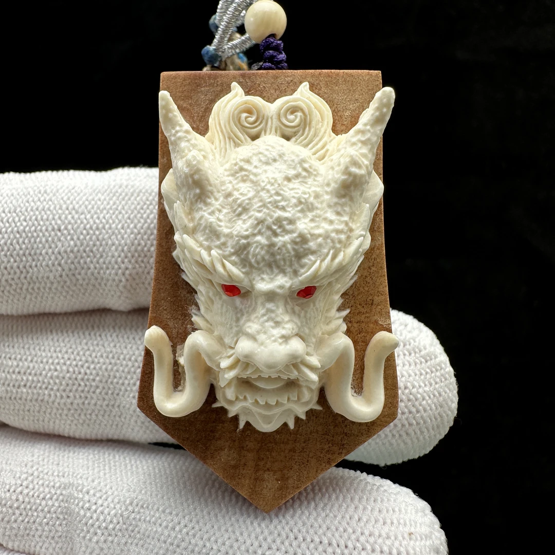 H2278天然猛犸牙 龙头 26*50*18mm支持鉴定 假一罚四