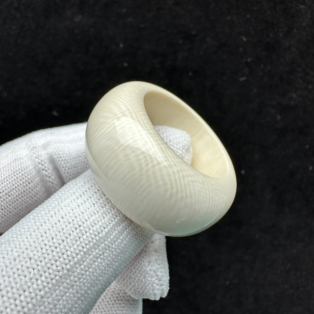 J4176天然猛犸牙扳指 23mm支持鉴定 假一罚四