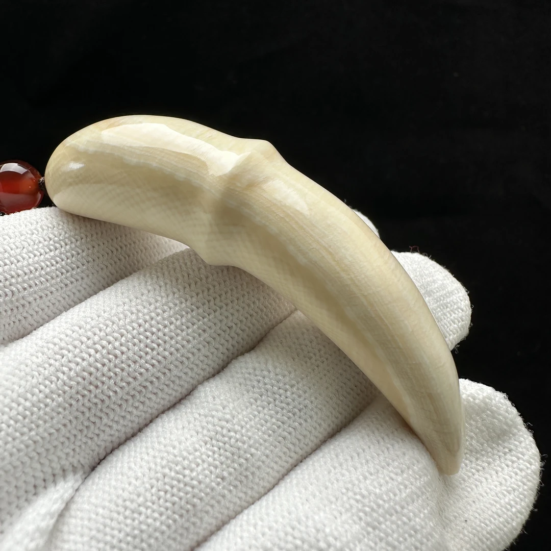 D2313天然猛犸牙雕刻牙尖 18*70.5mm支持鉴定 假一罚四