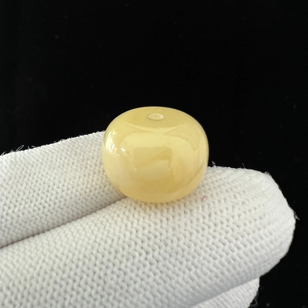 B9161天然原矿蜜蜡 鸡油黄 墩子 16*12mm抖音基地质检发货