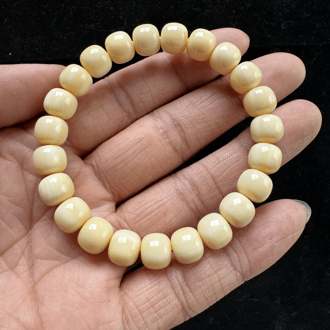 F9736天然猛犸象牙天选手串9×8mm支持复检 假一罚四