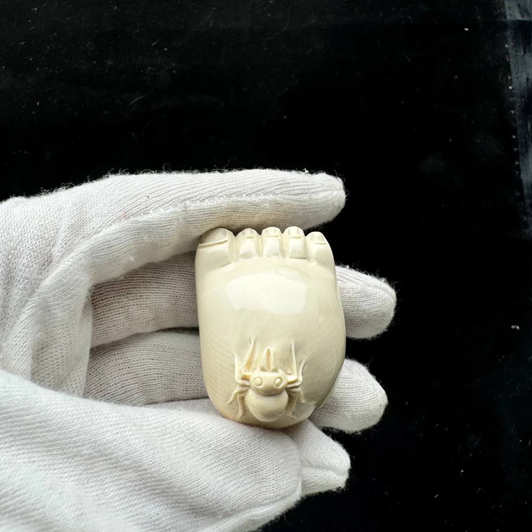 H3154天然猛犸牙 雕刻件 30*41*27mm 支持复检假一罚四