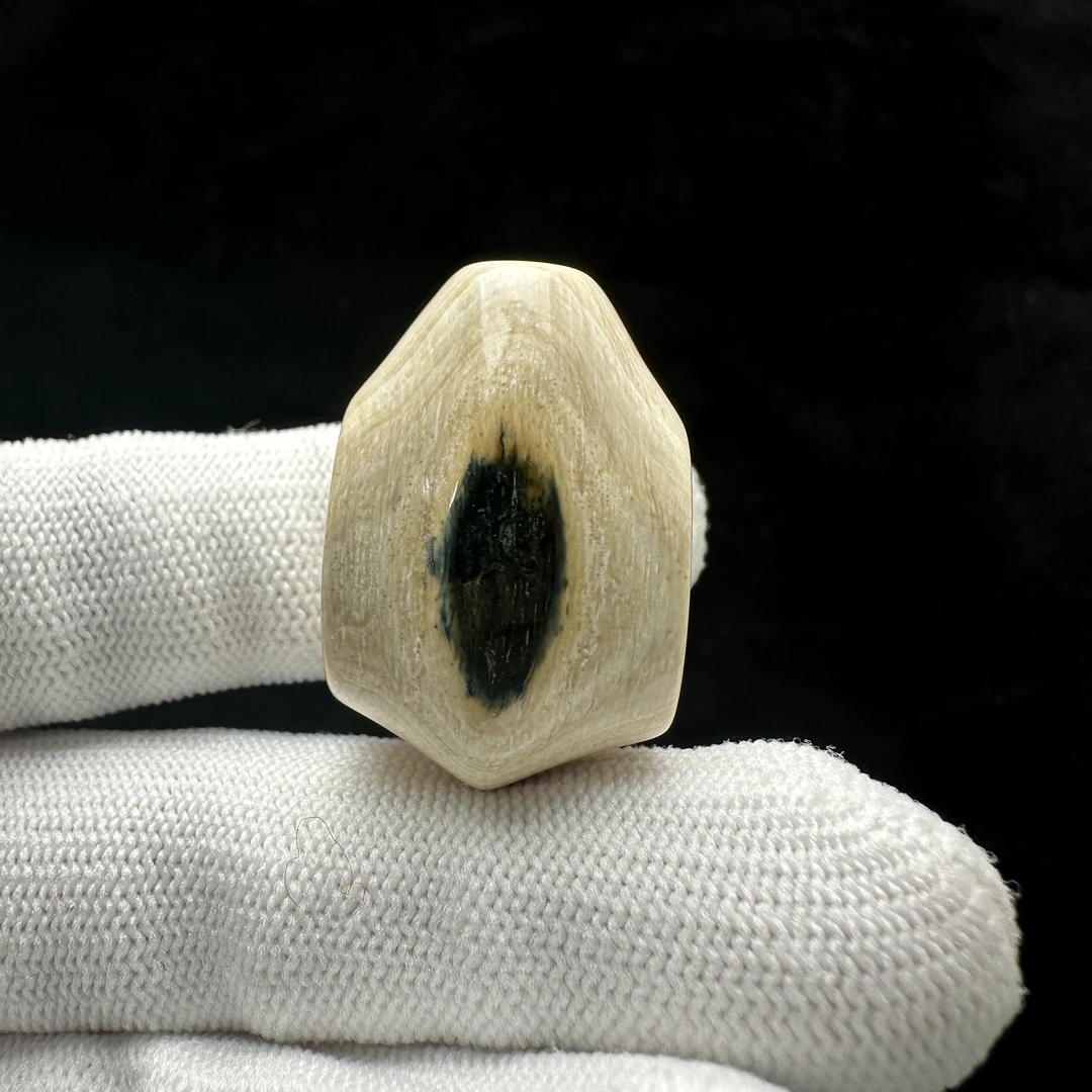 A3653天然猛犸牙 蓝眼三通 19.5*30mm支持鉴定 假一罚四