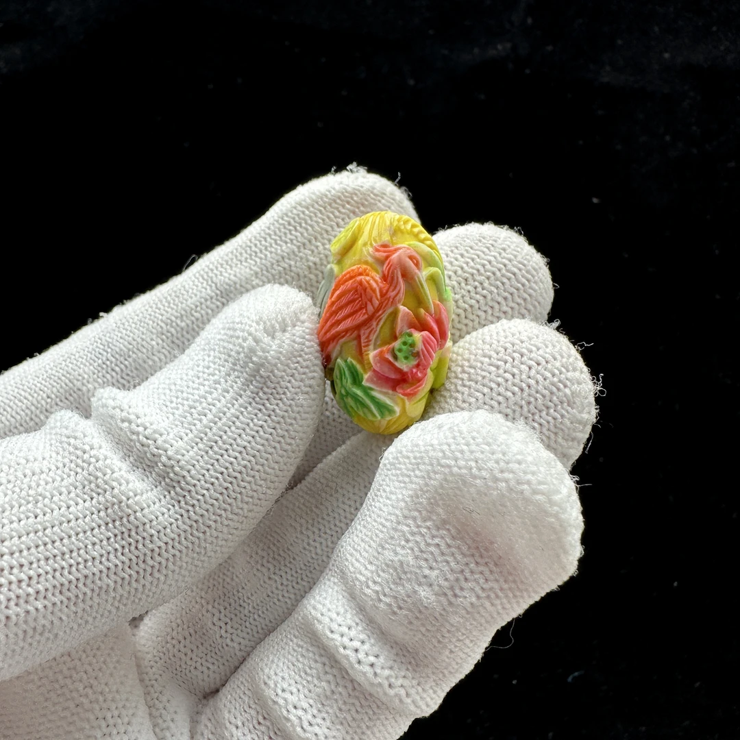 X4097天然猛犸牙 彩绘珠 15*27mm支持鉴定 假一罚四