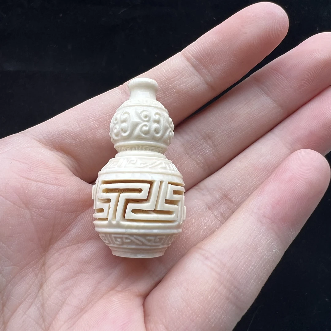 P7335 天然猛犸牙雕刻件21*41 mm 支持复检假一罚四