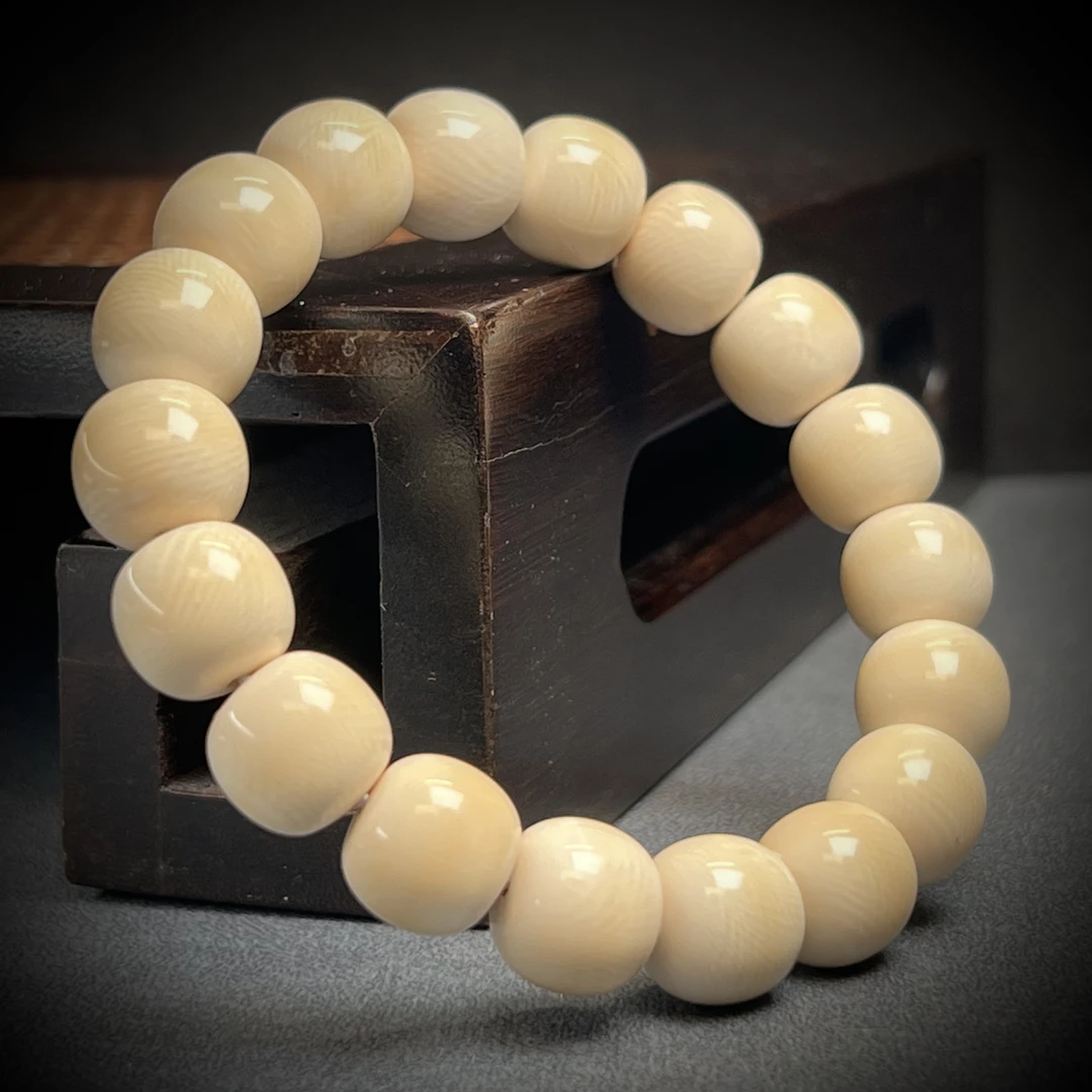 Q4358天然猛犸牙 满纹手圈 12×11mm28.34克支持鉴定 假一罚四