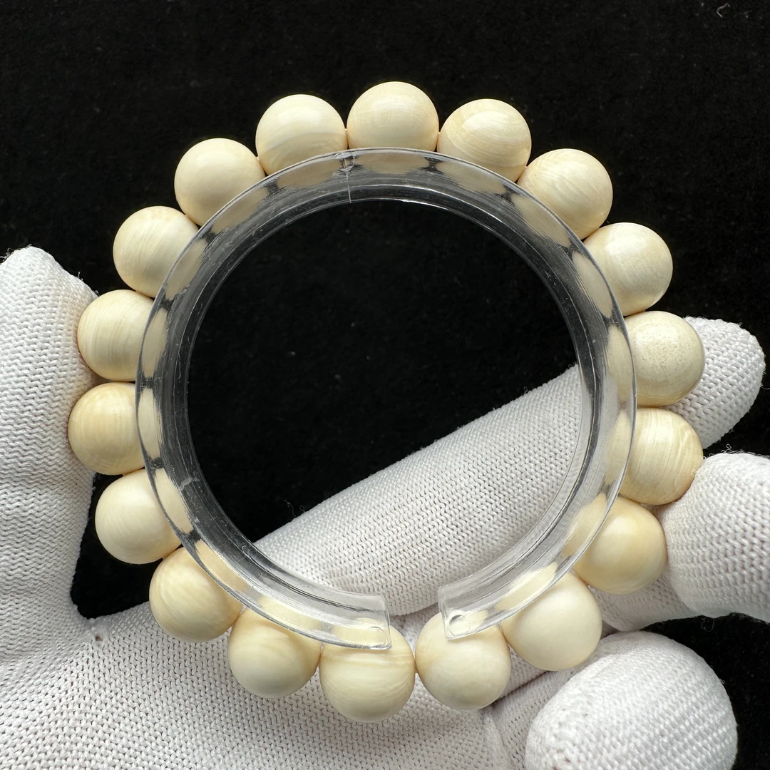 L2600天然猛犸牙 带皮手串  12mm 支持鉴定 假一罚四