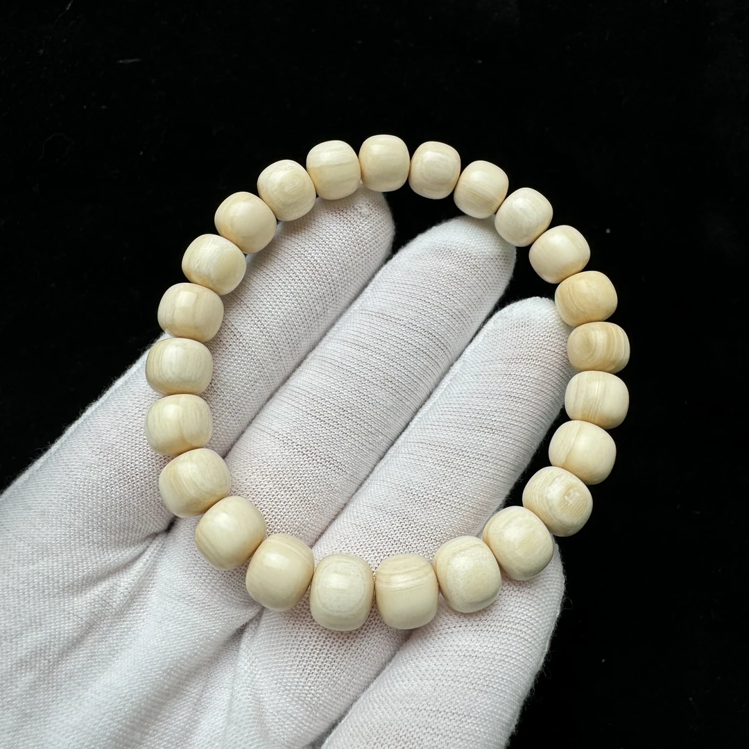 Q1209天然猛犸象牙9×8mm手串 支持鉴定 假一罚四