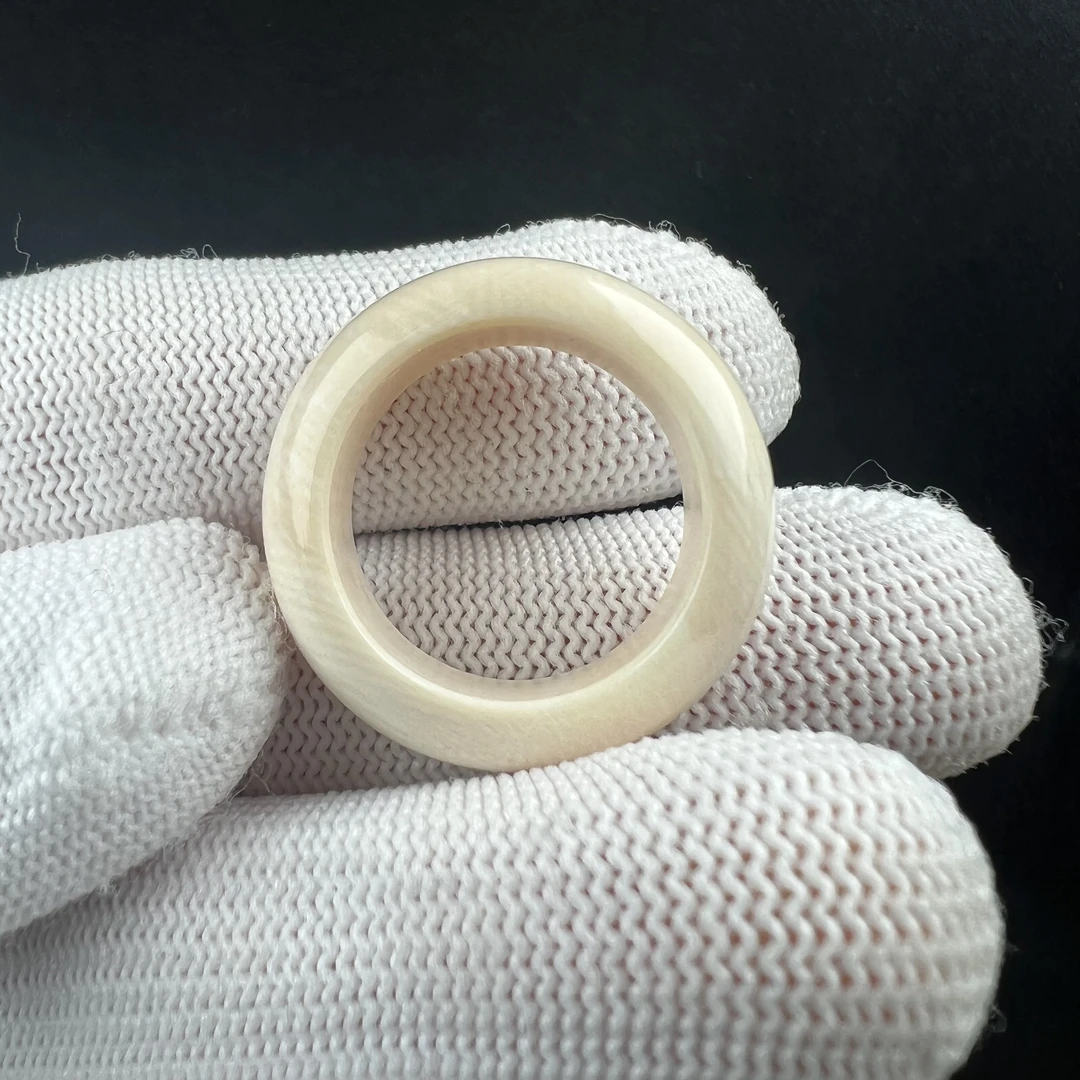 X5105天然猛犸牙 戒指 19mm支持鉴定 假一罚四