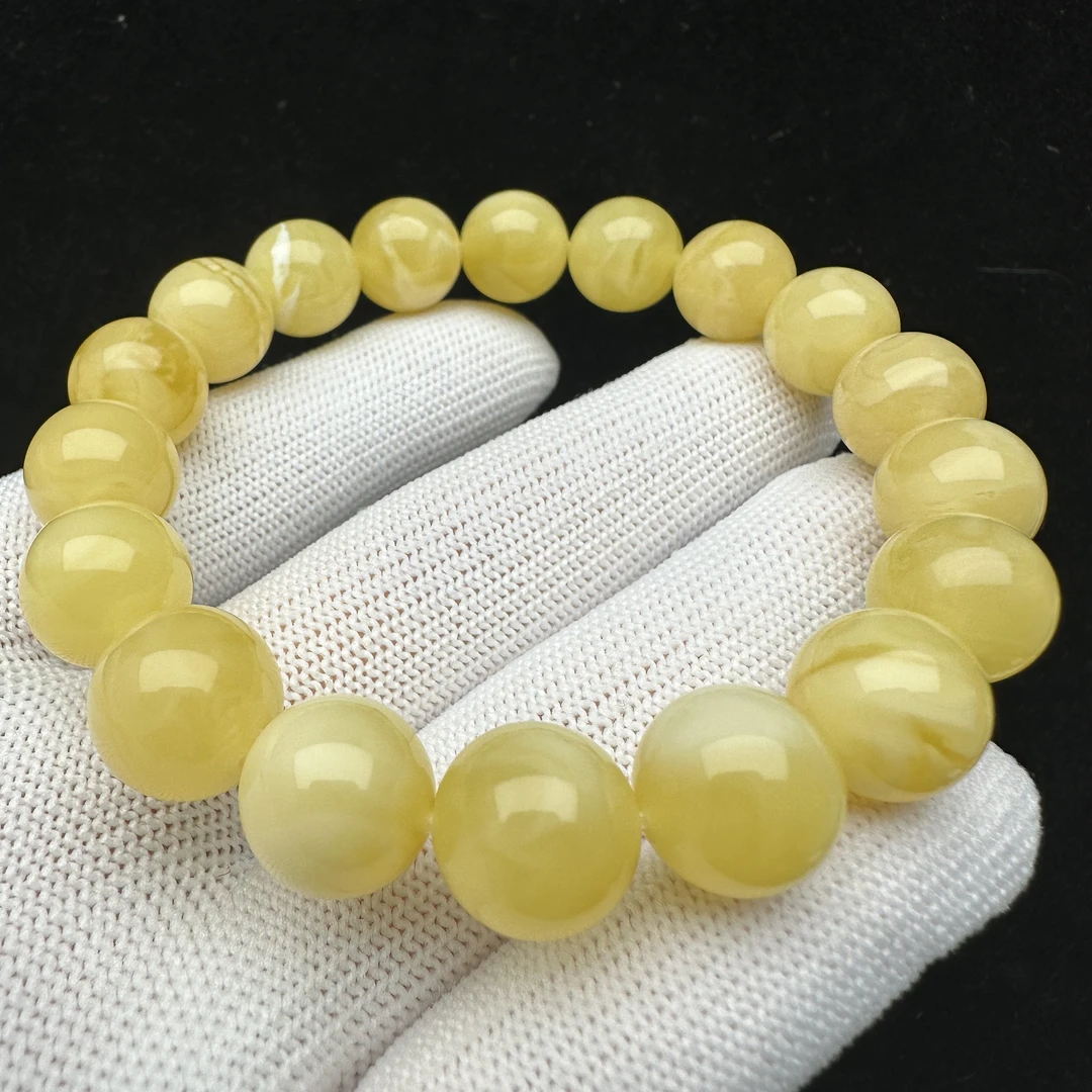 M4003天然原矿蜜蜡 蜜蜡圆珠手串 12mm