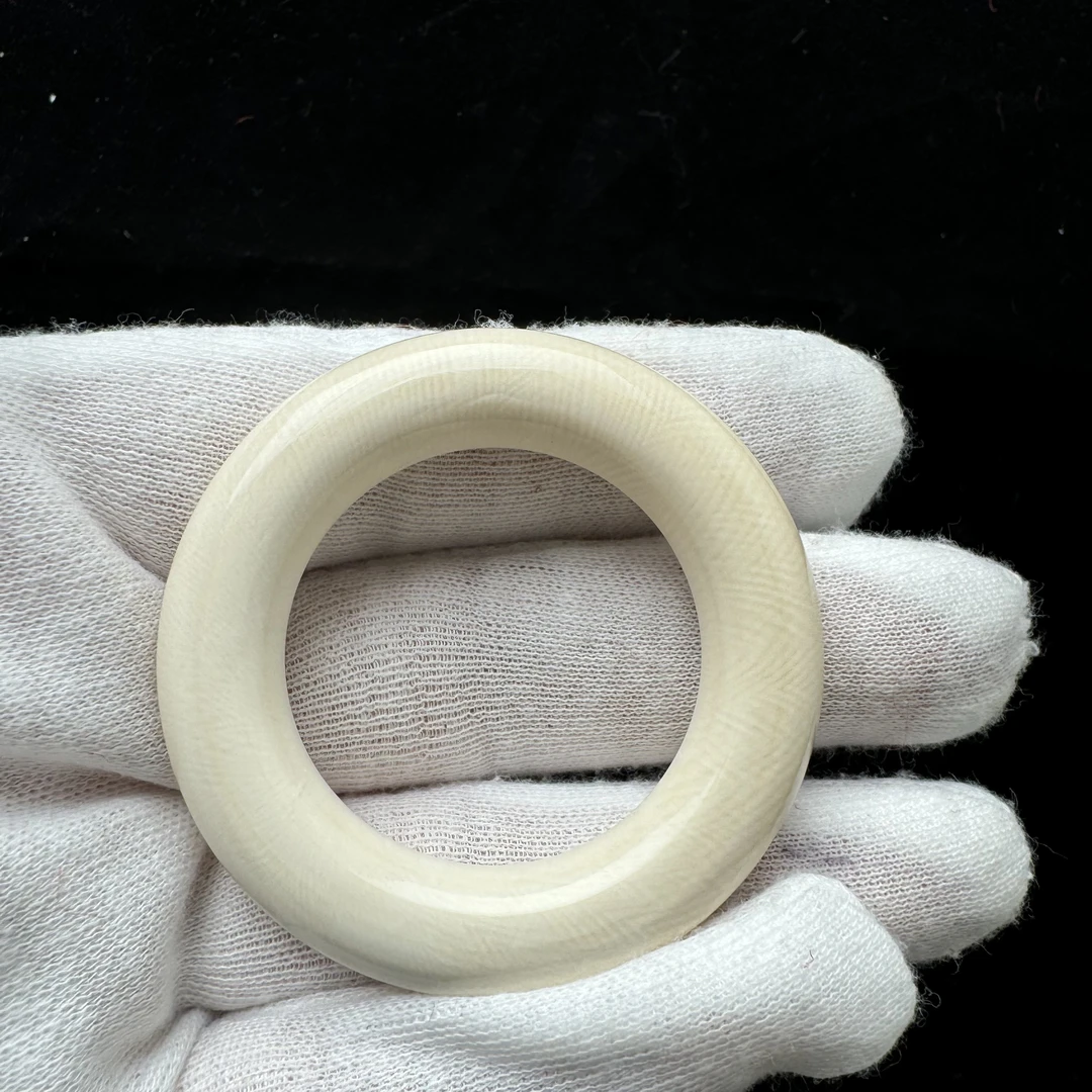 A1281 T45天然猛犸牙甜甜圈55mm假一罚四支持复检7