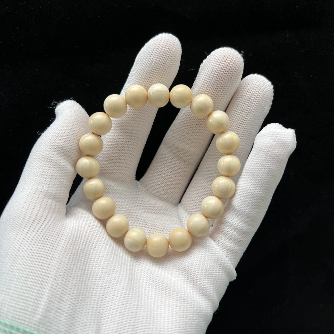 U1719天然猛犸牙手串 18.8克/10.2mm支持鉴定 假一罚四