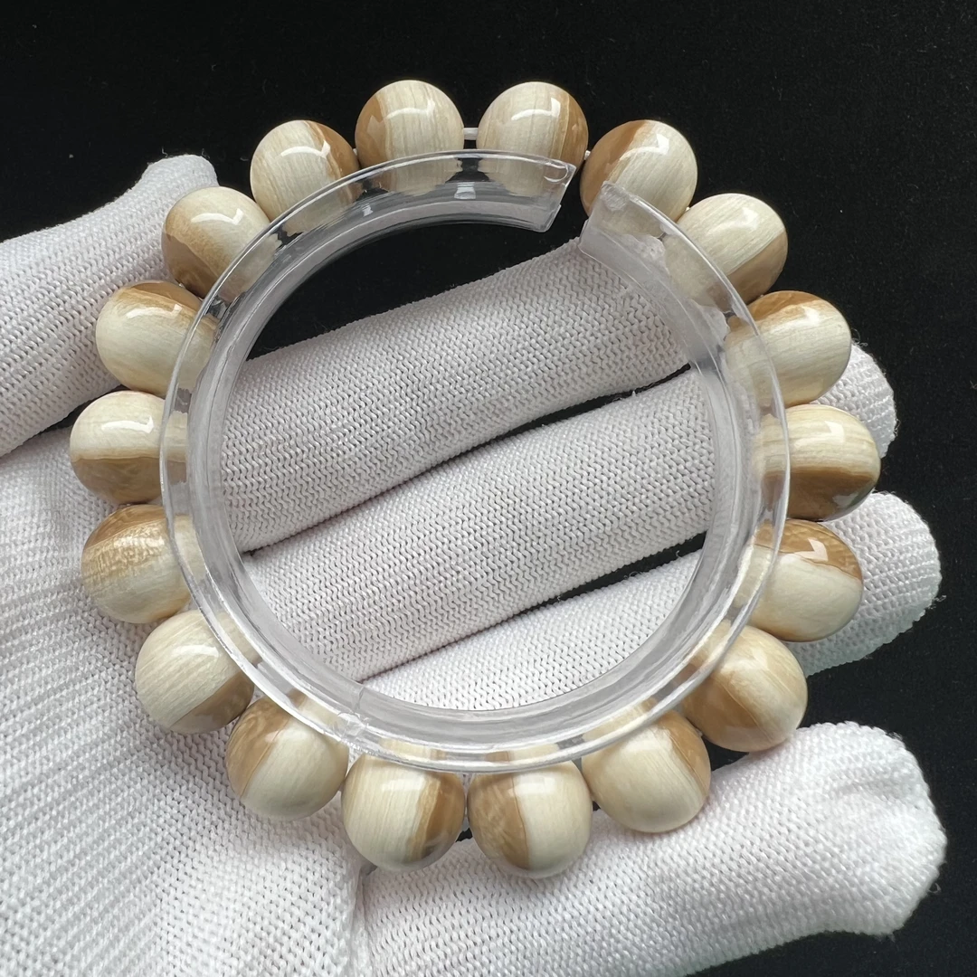 Q4118 天然猛犸牙 手串12mm支持鉴定 假一罚四