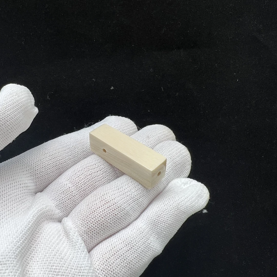 P1829天然猛犸象牙 一字三通 10.9*36.3mm 支持复检 假一罚四