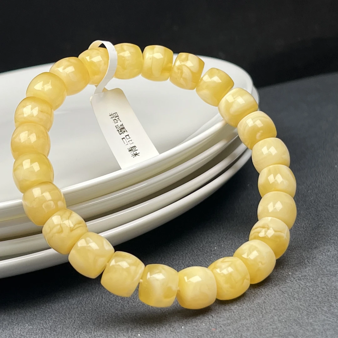 M3882天然蜜蜡 直切手串 15.29克/10*8.5mm支持鉴定假一罚四