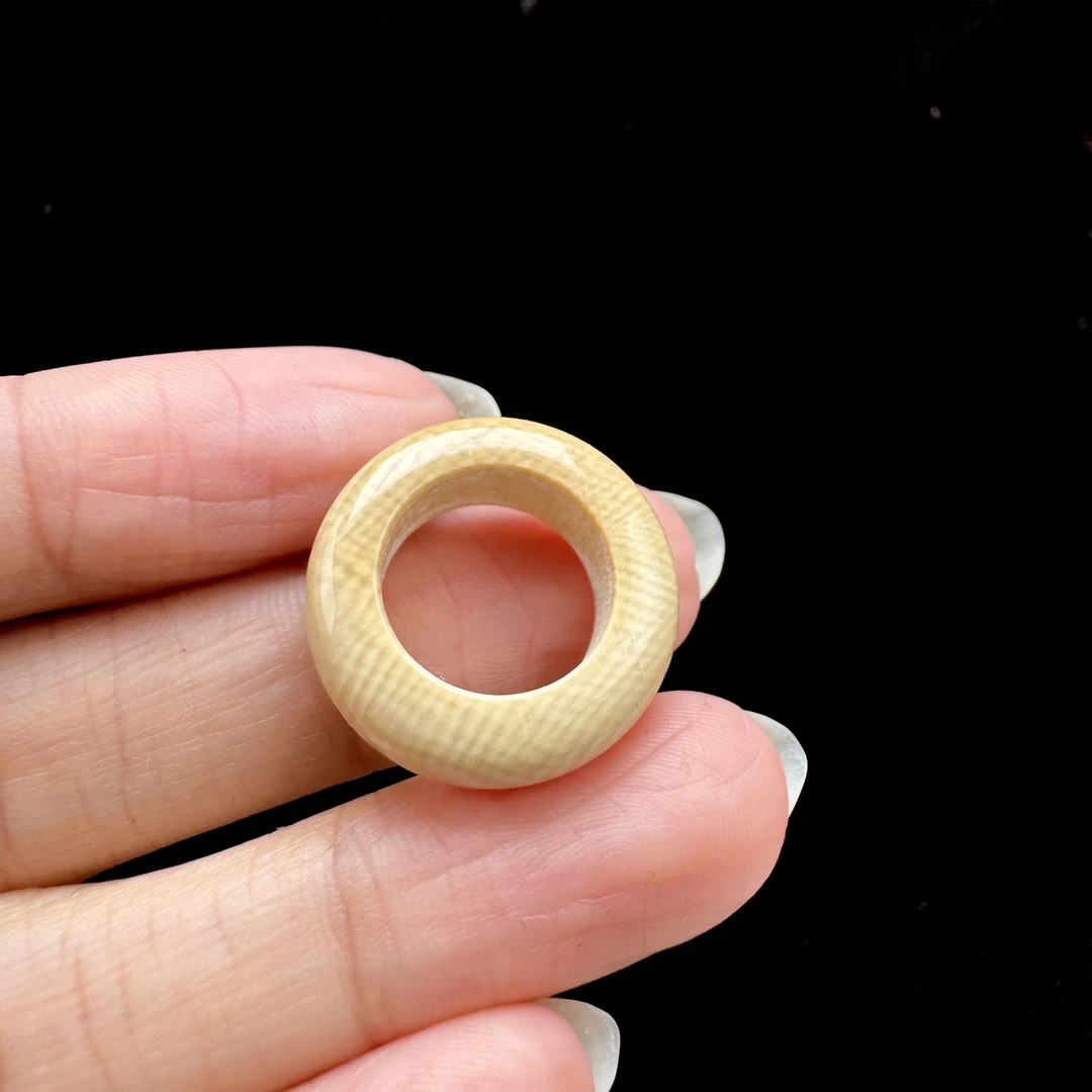 P5517-193天然猛犸牙圈圈 12.3MM支持鉴定 假一罚四