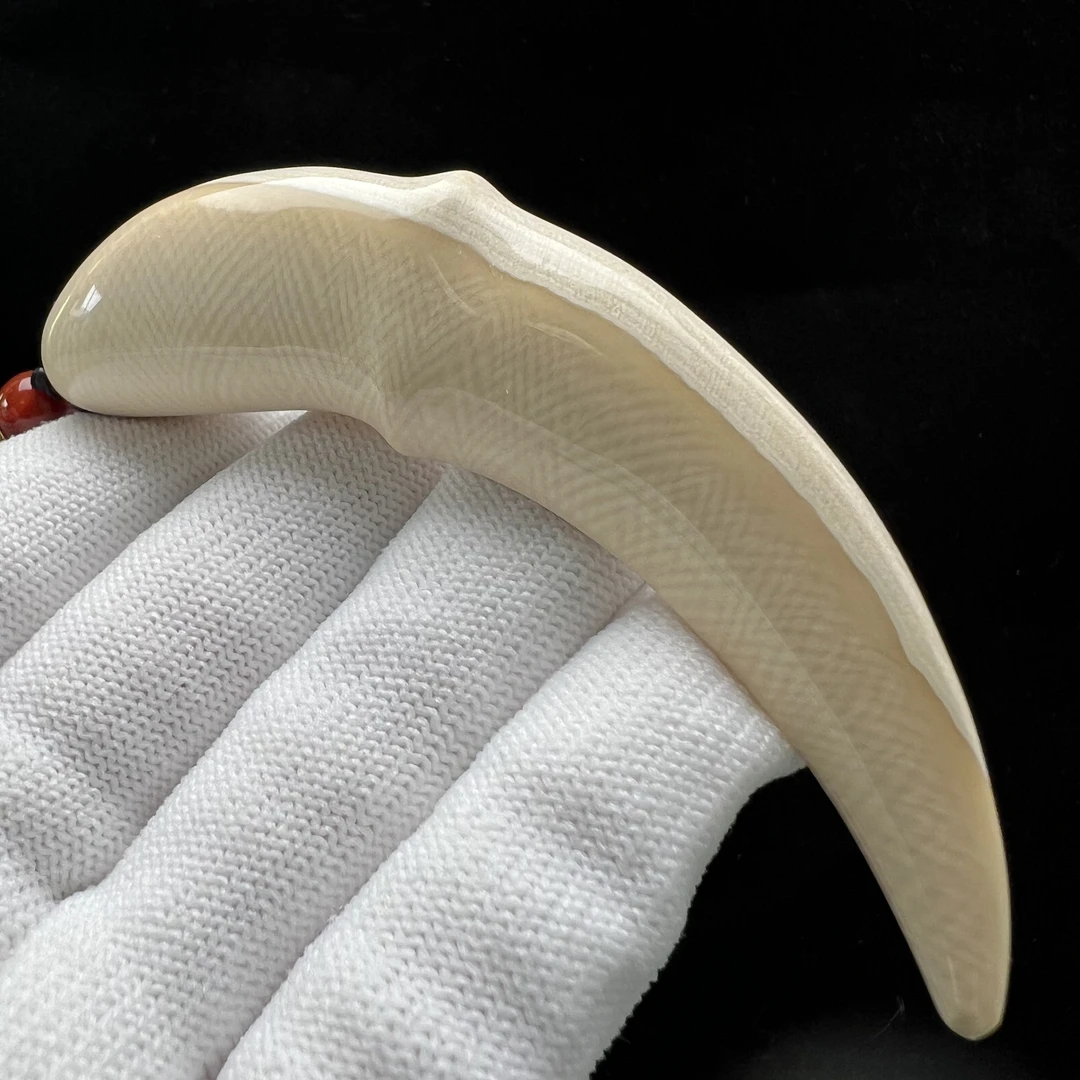 B1062天然猛犸牙雕刻牙尖 88mm支持鉴定 假一罚四