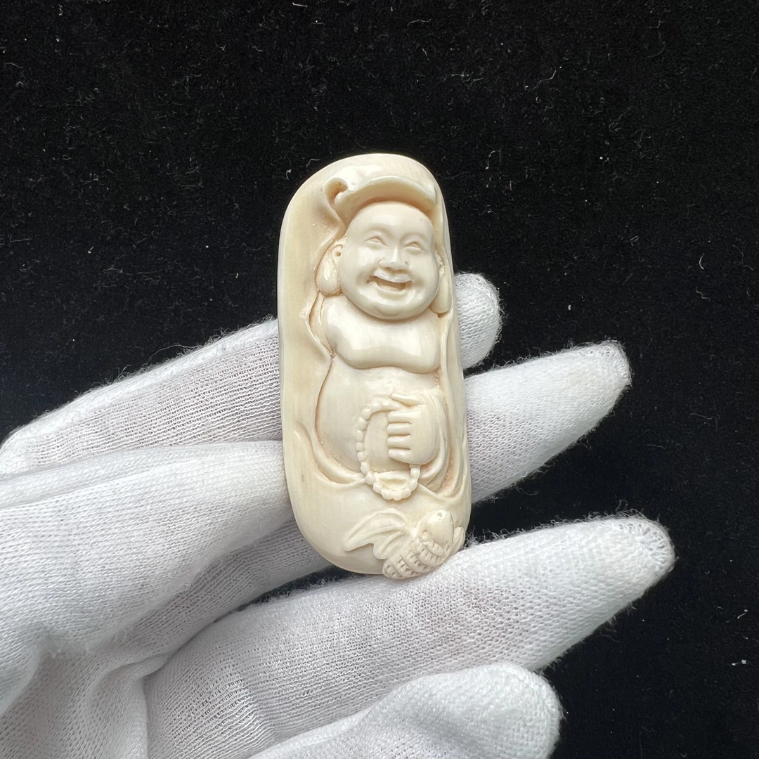 H86-55天然猛犸象牙 雕刻件 25.4×58.4mm支持鉴定 假一罚四