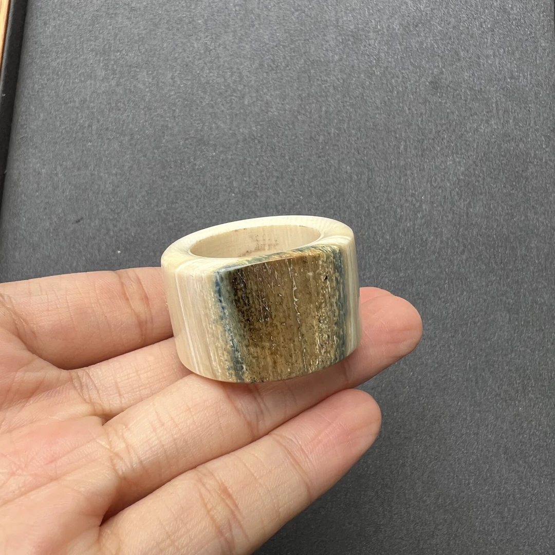 S2458天然猛犸牙扳指 22.1mm 支持鉴定 假一罚四