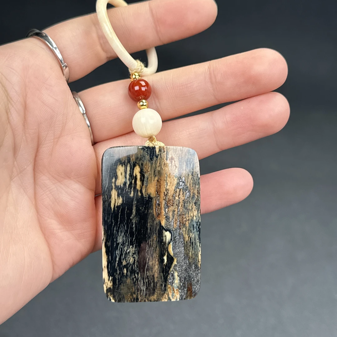 E15-02天然猛犸牙蓝皮 肥皂无事牌33*51*18mm支持鉴定 假一罚四