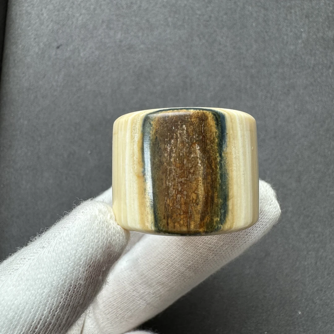 J4571天然猛犸牙20.4mm扳指 支持鉴定 假一罚四