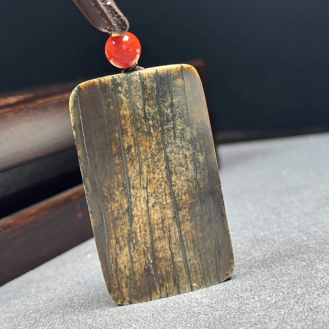 E1414天然猛犸牙 蓝皮无事牌 31.7*53*11mm支持鉴定 假一罚四