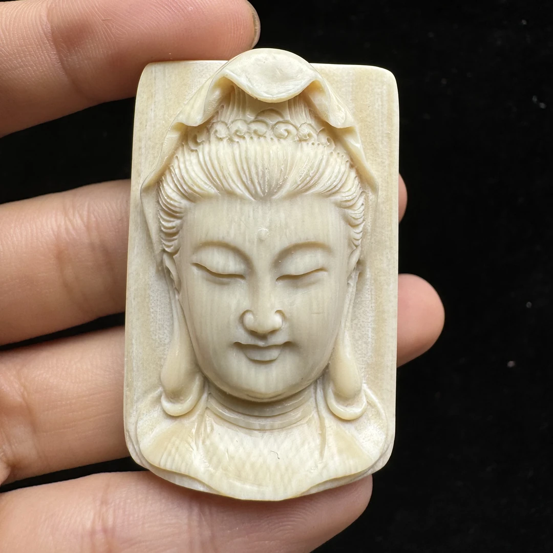 H13-53天然猛犸牙 雕刻件 31*45.5*15.5mm 支持复检假一罚四